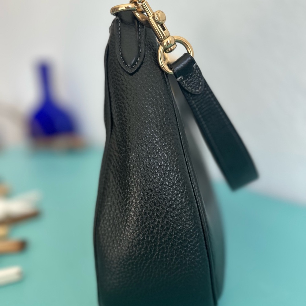 Coach Teri Hobo Bag - Black Pebbled Leather with Gold Embellishments - NWT - Picture 6 of 10